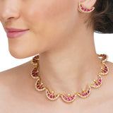 Anokhi  Kundan Red Crescent Necklace Set