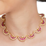 Anokhi  Kundan Red Crescent Necklace Set