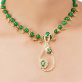 Gold Plated Poorak Zircon Necklace Set