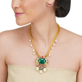 Anokhi  Kundan Green Onyx Necklace Set