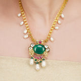 Anokhi  Kundan Green Onyx Necklace Set