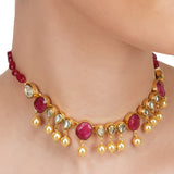 Anokhi  Kundan Ruby Choker Set