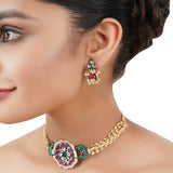 Silver Plated Poorak Kundan Choker Set