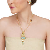 Anokhi  Kundan Turquoise Tota Necklace Set