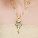 Anokhi  Kundan Turquoise Tota Necklace Set