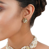Gold Plated Poorak Kundan Pearl Choker Set