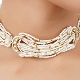 Gold Plated Poorak Kundan Pearl Choker Set