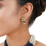 Gold Plated Poorak Kundan Pearl Iolite Choker Set