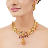 Gold Plated Poorkak Temple Necklace Set