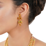 Gold Plated Poorkak Temple Necklace Set