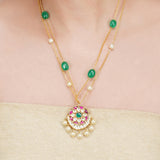 Anokhi  Kundan Red Green Pendant Necklace