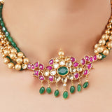 Gold Plated Poorak Kundan Choker Set