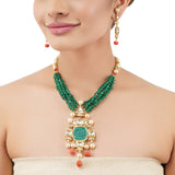 Gold Plated Poorak Kundan Heritage Necklace Set