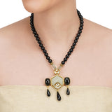Anokhi  Kundan Aventurine Black Onyx Necklace