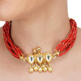Anokhi  Kundan Coral Choker Necklace