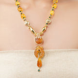 Gold Plated Poorak Citrine Heritage Necklace Set
