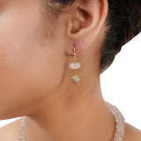 Gold Plated Poorak Rose Quartz Zircon Pendant Necklace Set