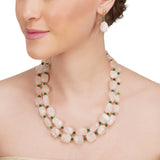 Dor Gold Plated Rose Quartz Double Strand Set