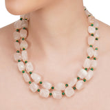 Dor Gold Plated Rose Quartz Double Strand Set