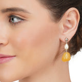 Dor Gold Plated Citrine Pearl StrDor Gold Plated Citrine Pearl Strand Setand Set