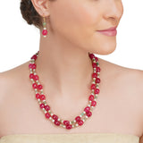Dor Gold Plated Ruby Jade  String Set