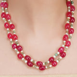 Dor Gold Plated Ruby Jade  String Set