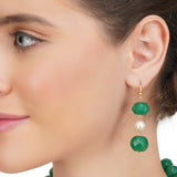 Dor Gold Plated  Green Onyx Pearl String Set
