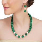 Dor Gold Plated  Green Onyx Pearl String Set