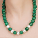 Dor Gold Plated  Green Onyx Pearl String Set
