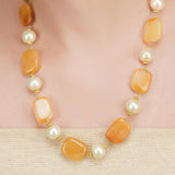 Dor Gold Plated Citrine Pearl Strand Set