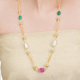 Dor Gold Plated Chain Green Onyx & Tourmaline String Set
