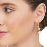Dor Gold Plated Rose Quartz Tri Strand Necklace Set