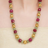 Dor Silver Plated Chrysophase & Ruby Jade  Strand Set