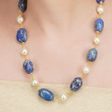 Dor Gold Plated Lapiz Pearl Strand Set