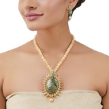 Gold Plated Poorak Zircon Necklace Set