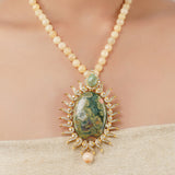 Gold Plated Poorak Zircon Necklace Set
