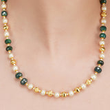 Dor Gold Plated  Green Onyx Pearl String Set