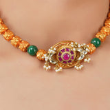 Gold Plated Poorak Kundan Choker Set