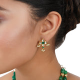 Gold Plated Poorak Green Heritage Necklace Set