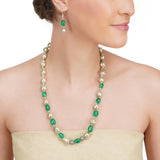 Dor Gold Plated  Green Onyx Pearl String Set