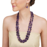 Dor Gold Plated Amethyst Double Strand Set