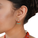 Gold Plated Poorak Coral Zircon Necklace Set