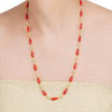Dor Gold Plated Coral Drop Bead String Set