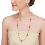 Dor Gold Plated Ruby Jade String Set