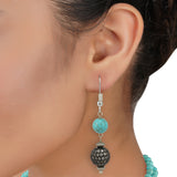 Silver Plated Poorak Victorian Turquoise  Necklace Set