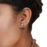 Gold Plated Poorak Kundan Red Green Necklace Set