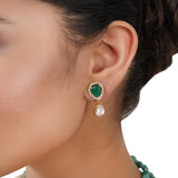 Gold Plated Poorak Green Onyx Heritage Necklace Set