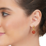 Dor Gold Plated Amber Carnelian Strand Set