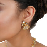Gold Plated Poorak Kundan Citrine Heritage Necklace Set