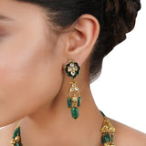 Gold Plated Poorak Kundan Enamel Necklace Set